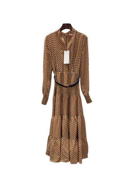 

spring and autumn new geometric printing fashion senior dress, Black;gray