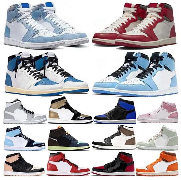 

jumpman 1 men basketball shoes women mens 1s university blue sneakers trophy room chicago red high og hyper royal barely orange digital pink