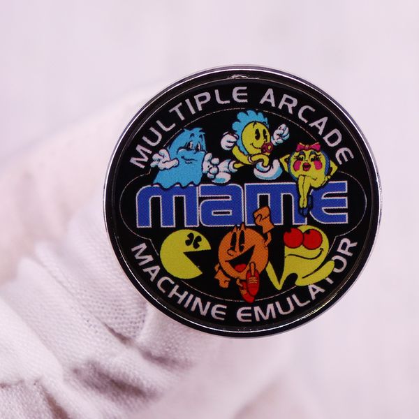 

multiple arcade machine emulator mame badge game brooch pin, Blue