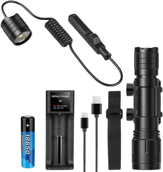 

1200lm flashlight with remote pressure switch led tactical flashlight