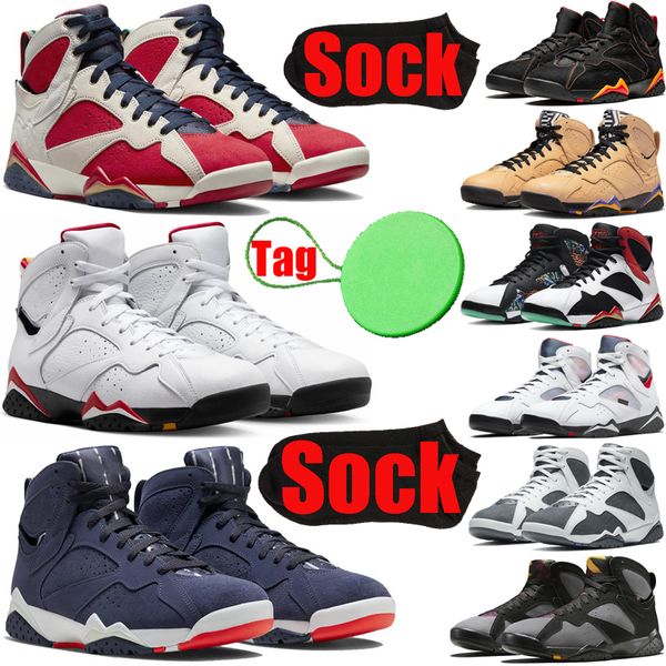 

outdoor shoes sandals jumpman 7 7s quai 54 trophy room afrobeats citrus sapphire cardinal flint bordeaux hare men sports sneakers runners, Black