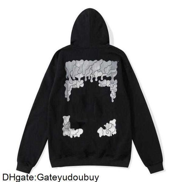 

2022 %60 off style trendy fashion sweater painted arrow crow stripe loose hoodie men's and women's t-shirts offs white f692, Black