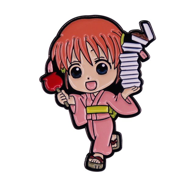 

gintama kagura enamel pin funny classic anime girl badge jewelry gift, Blue