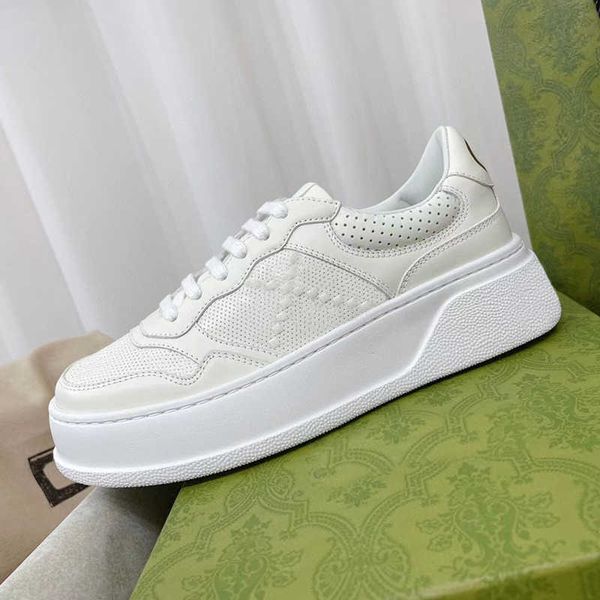

luxury designer women lace up sneaker retro embossed fashion leather platform sport sneaker multicolored genuine embroidery men classic casu, Black