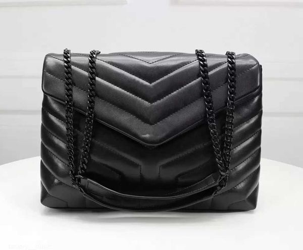 

designer shoulder bags square fat loulou chain real leather women's large-capacity handbags 25cm and 32cm quilted messenger bag