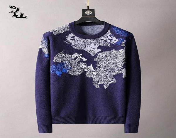 

mens fashion sweaters classic horse pattern pullovers british style casual sweater with stripe printing 2021 autumn7696689, White;black