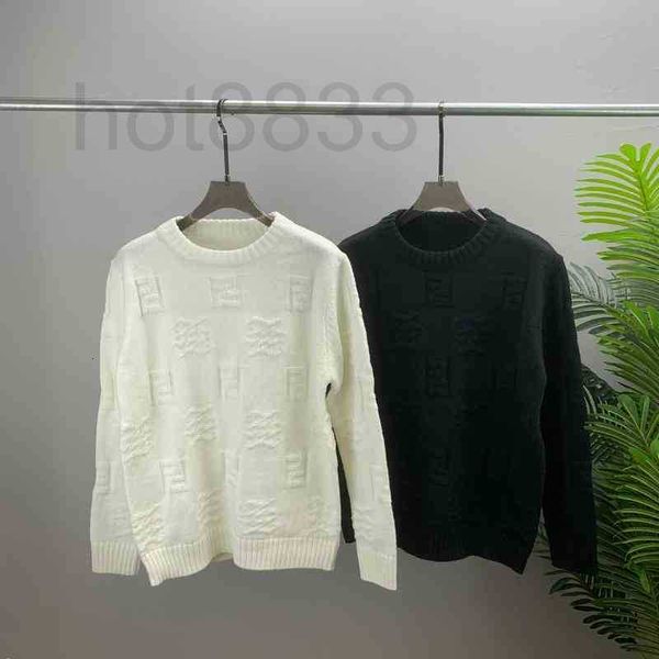 

men's sweaters designer winter new double f sweater men's round neck pullover letter jacquard dark pattern brand sy6d, White;black