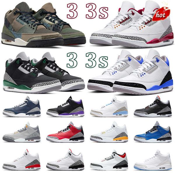 

ael 3s jumpman men basketball shoes 3 cardinal red pine green racer blue midnight navy cool grey fire red cement pure white mens trainer