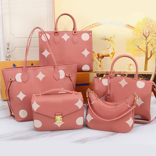 

pink shop bag designer tote bags women flap handbags croissant bag zipper wallet mini purse key pouch cowhide real genuine leather m45686 m4