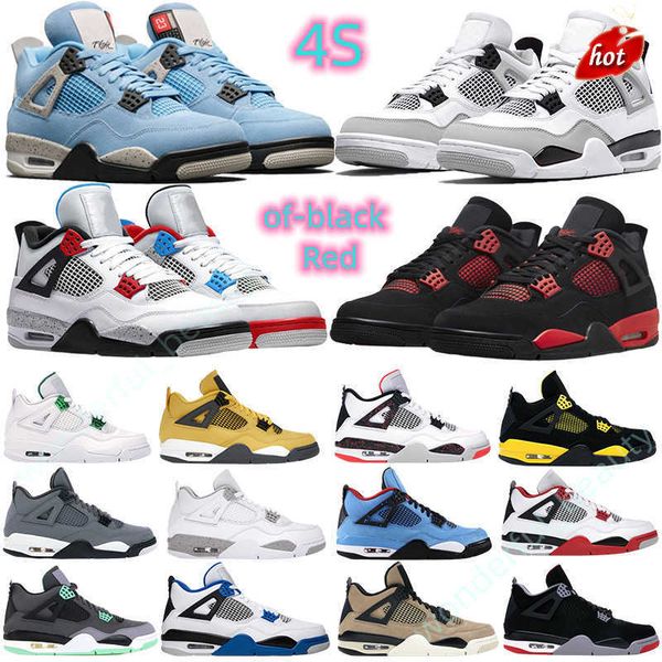 

low 2022 mens basketball shoes 4 4s jumpman university blue sail cool grey oreo black cat guava ice metallic purple white