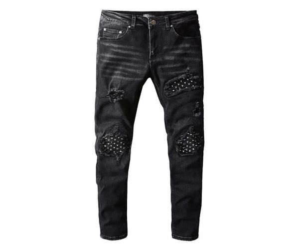 

20ss mens designer jeans distressed ripped biker slim fit motorcycle denim for men s fashion jean mans pants pour homm3439375, Blue