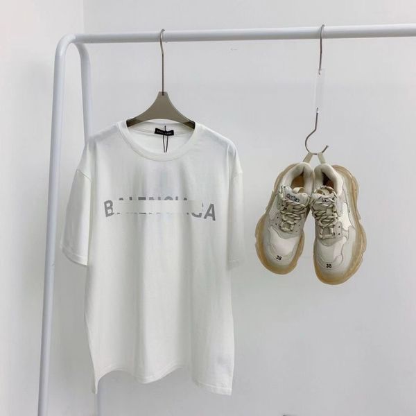 

t shirt brand summer fashion casual man mens womens loose tees with letters print short sleeves sell luxury men #011, White;black