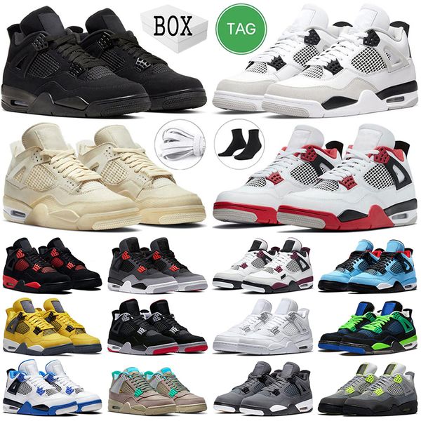 

jumpman 4 4s basketball shoes with box black cat midnight navy sail oreo fire red metallic purple cool grey black canvas infrared designer o