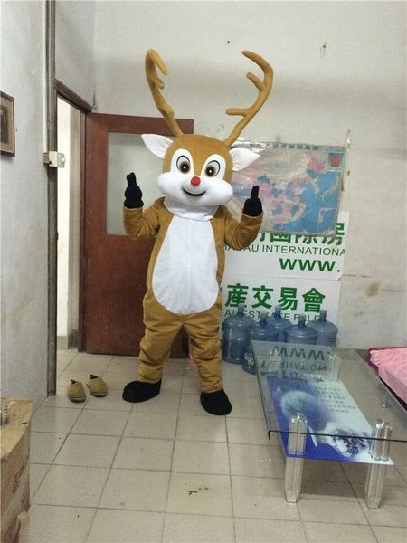 

christmas reindeer costume mascot deer festival party dress birthday cartoon character mascot costume gift, Red;yellow