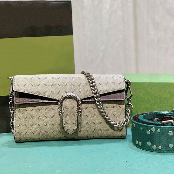 

chain bags messenger handbags letter crossbody handbag classic letter prints weave rivet shoulder strap fashion flap wallet silver hardware
