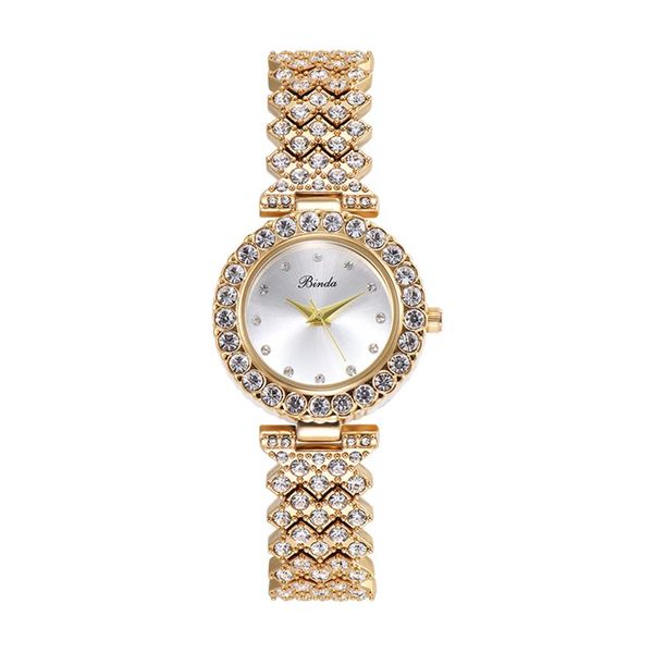 

binda brand new fashion ladies diamond watches luxury gold watch women dress wristwatches quartz waterproof good selling ship181a, Slivery;brown
