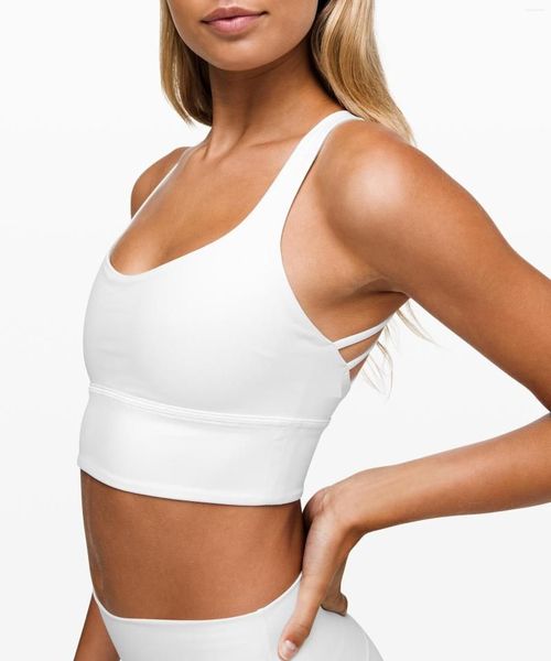 

yoga outfit 8 strapes shockproof lu-4 to be sport fitness basic tank bra, White