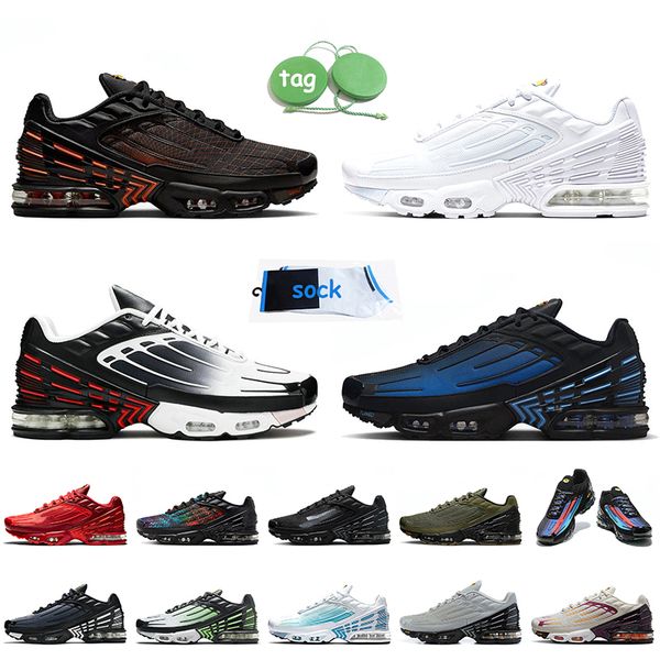 

2023 fashion women mens running shoes tn plus 3 tuned unity black white bred ghost green aqua tn 3 tnplus laser blue shattered ice tns train, White;red