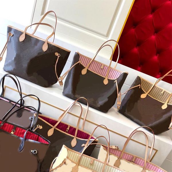 

shopping totes handbags shoulder bags womens bag lady purses brown large capacity package genuine leather clutch fashion high qual1875