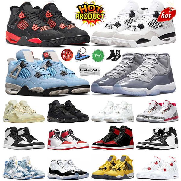 

low mens 4 basketball shoes 4s cool grey 11 black cat military black red thunder university blue sail stage haze bred patent