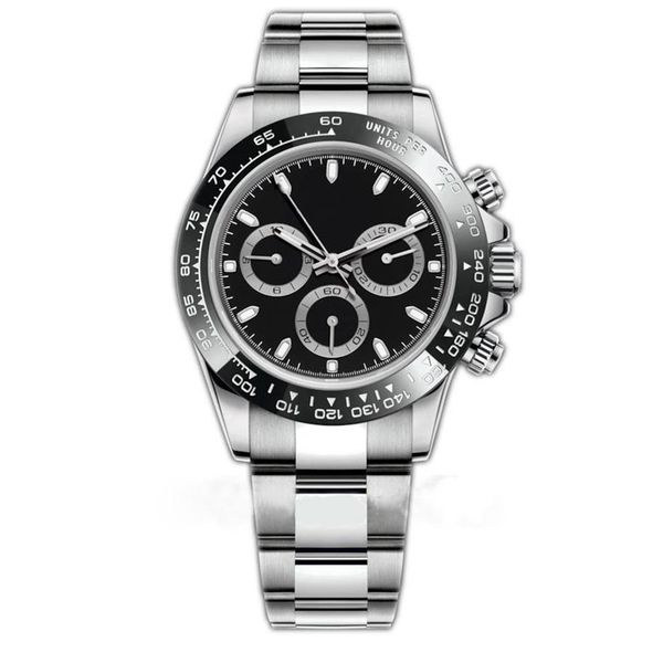 

men business 2813 automatic watch cosmic basel black and white ceramic bezel 316l folding clasp 116500 waterproof mens watch338l, Slivery;brown