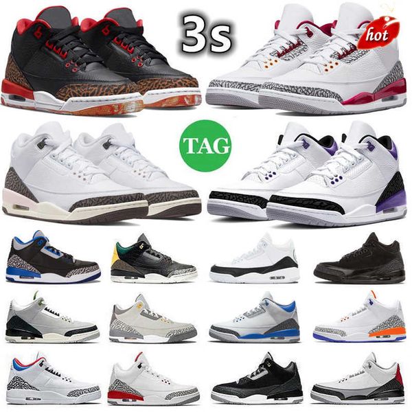 

3 jumpman 3s og mens basketball shoes dark iris cardinal red kumquat neapolitan muslin desert elephant rust pink black cat katrina men women