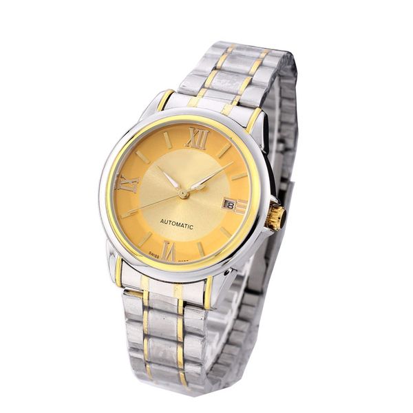 

business mens watches mechanical automatic movement luxury gold designer watch full stainless steel band men wristwatches for men's chr, Slivery;brown