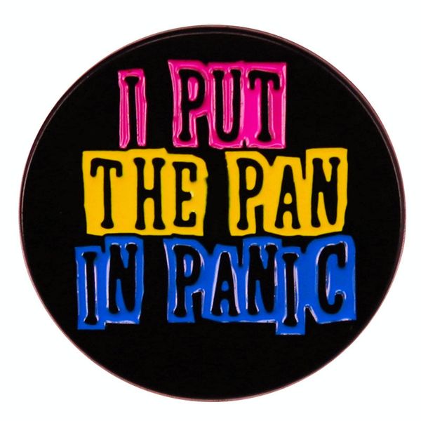 

i put the pan in panic pansexual pride brooch enamel pin brooches metal badges lapel pins denim jacket jewelry accessories gifts, Blue