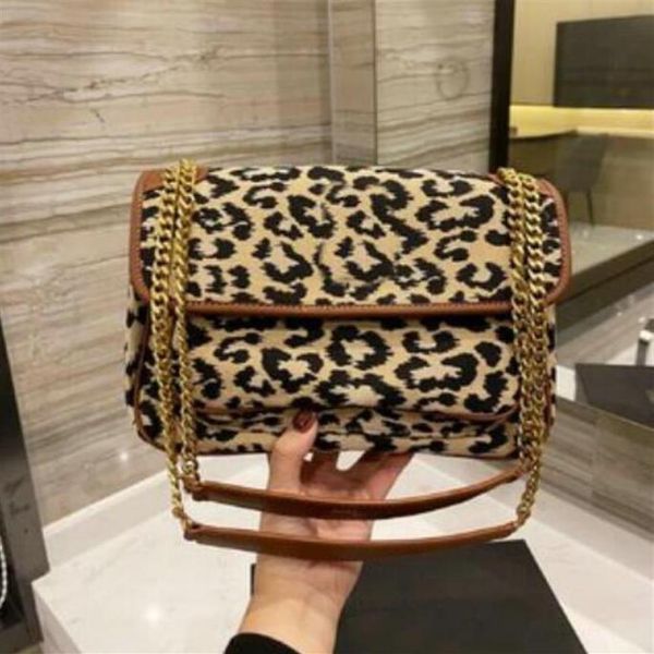 

fashion designer leopard handbag loulou y-shaped seam leather ladies metal chain shoulder bag flap bag messenger bag273i