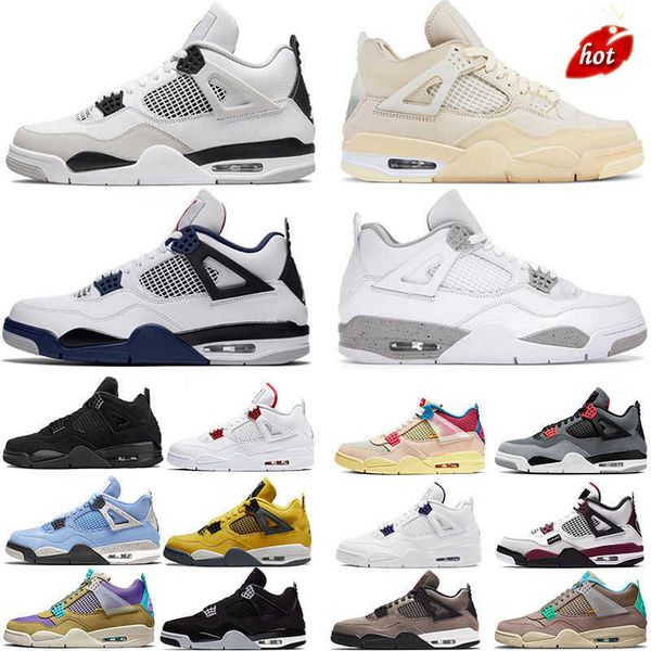 

j4s og jumpman 4 retro basketball shoes 4s black cat university blue atmosphere thunder oreo bred guava ice white cement women sports traine