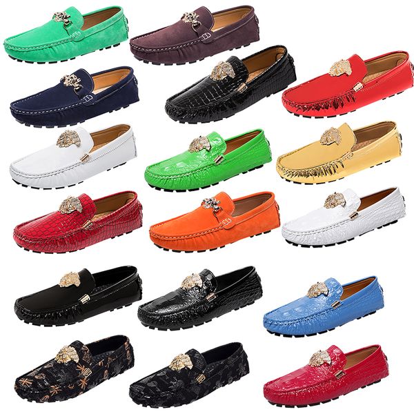 

luxury genuine leather business shoes comfortable designer men brocade pattern loafers moccasins driving shoe casual flat mens dress shoes, Black