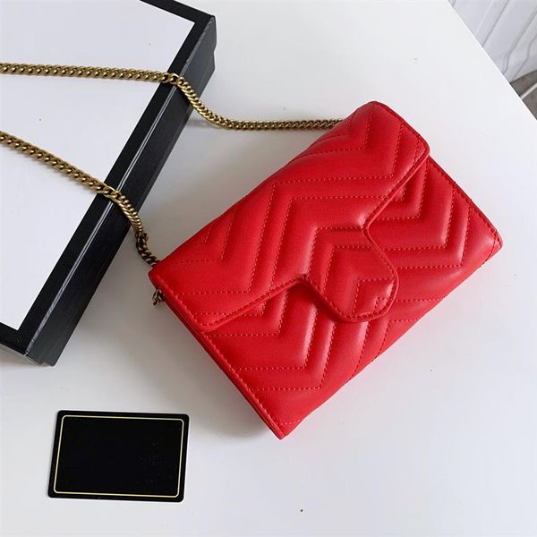

marmont matelesse woc 20cm leather chain crossbody bag 4 colors white black dusty pink red women summer cute flap bags214v