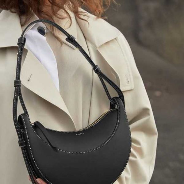 

polene designer bags mini french paris niche design advanced texture cross body crescent bag armpit saddle luxury