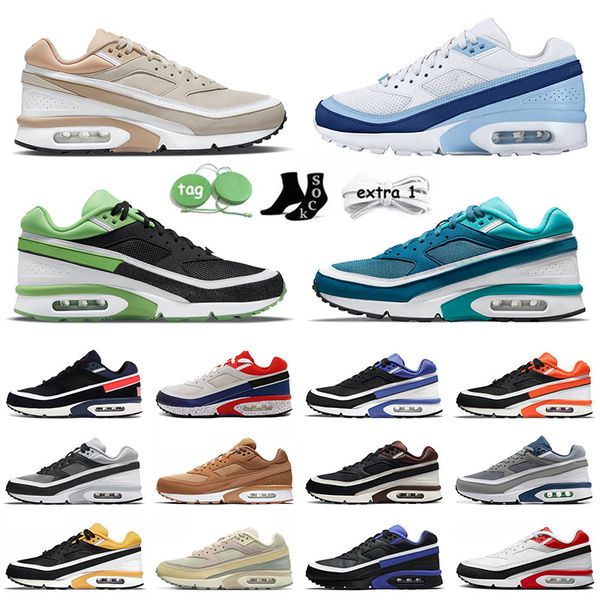 

og airmaxs max bw casual shoes mens women grey green lyon sport red persian violet midnight navy flax beijing designer sneakers trainers, Black