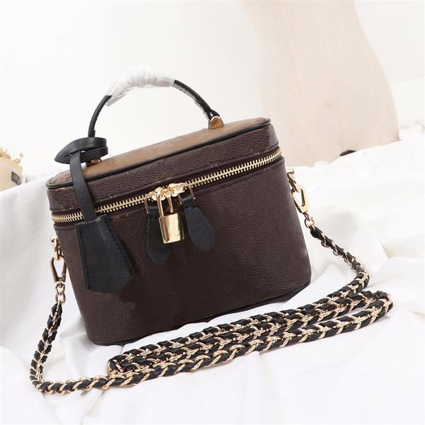 

handbags purses chain bags women crossbody bag hihg quality fashion genuine leather zipper bags box package lock 266c