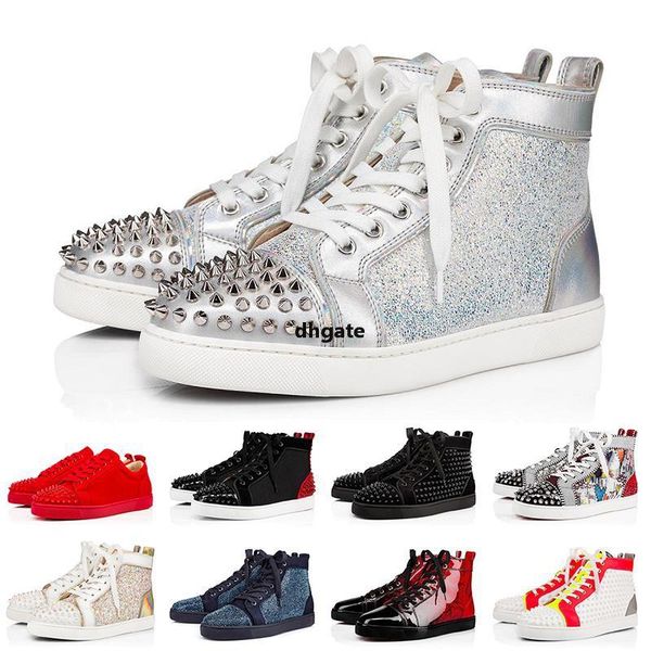 

red-bottoms christians with box size 13 mens shoes spikes platform mens womens casual shoes etoile vintage flat trainers sneakers gdd, Black