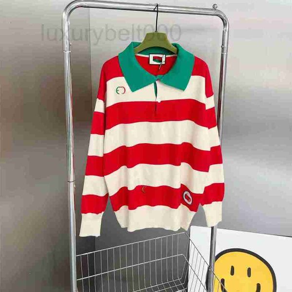 

women's knits & tees designer new g-stripe color contrast embroidery couple knitted polo sweater star same 8h29, White