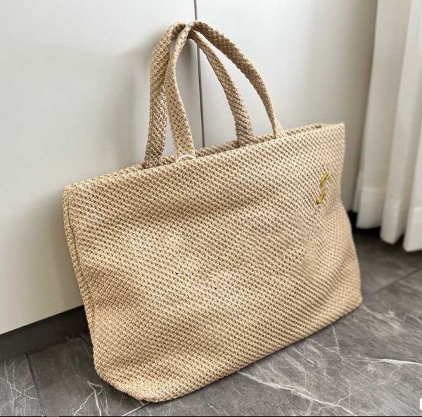 

classic straw woven shopping bags designer totes bag women luxury handbag fashion letter pattern large capacity shoulder bag