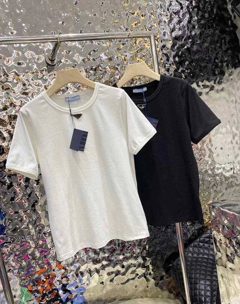 

brand women's t-shirt designer design early autumn new fashion classic basic round neck versatile short sleeve t-shirt, White