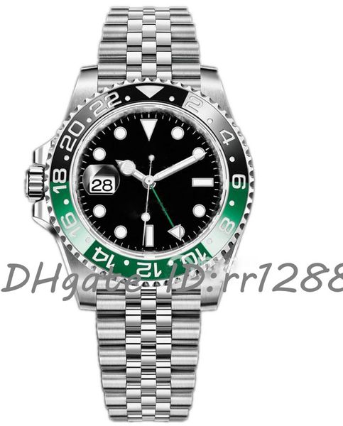 

watch left hand stainless sprite green black blue batman ceramic bezel luxury mens mechanical automatic movement self-winding men watches wr, Slivery;brown