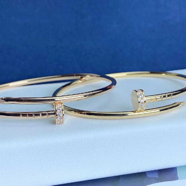 

original products card classic titanium steel bracelet mud diamond zircon nail ring light luxury design temperament femalex1um, Golden;silver