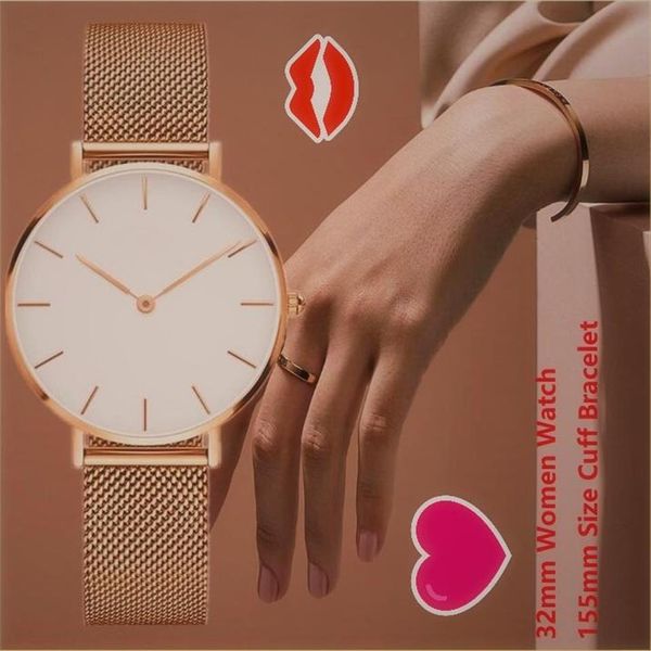 

small fine wristwatches women stainless steel waterproof 32mm clock bracelet fashion gold cuff bracelet314r, Slivery;brown