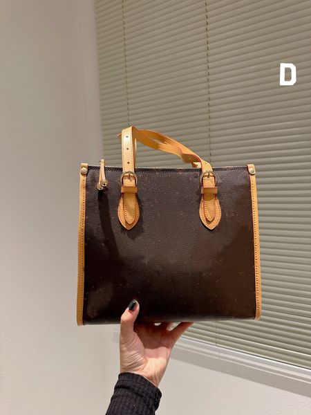 

designer tote handbag luxury shopping bags women retiro shoulder onthego bag leather lady fashion woman handbags business totes purse q04n