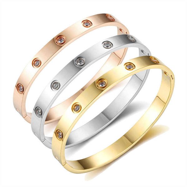 

designer popular simple c home love clasp pin all optical titanium steel bracelet couple, Black