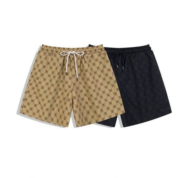

designer summer beach shorts cotton fashion plaid printed drawstring pants relaxed homme casual streetwear sweatpants asian size m-3xl, White;black