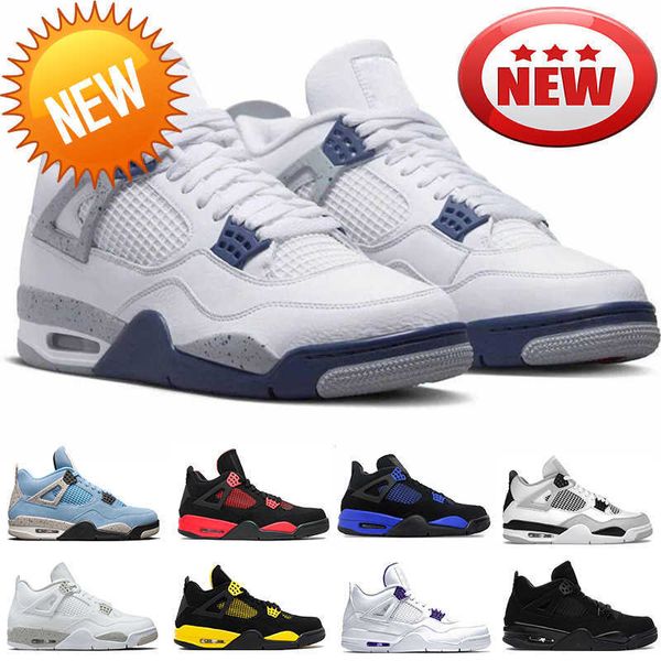 

outdoors jumpman 4 retro mens basketball shoes 4s military black cat midnight navy red thunder game royal university blue white oreo