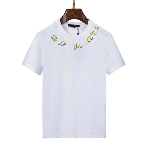 

2023 designer mens and womens t shirt cotton round neck fashion letters short-sleeved spring and summer high street loose trend hip-hop clot, White;black