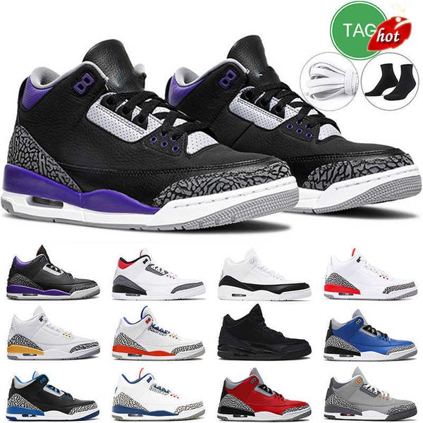 

men basketball shoes 3s 3 retro georgetown court purple racer blue black cat unite unc pine green cement varsity royal mens trainer sports