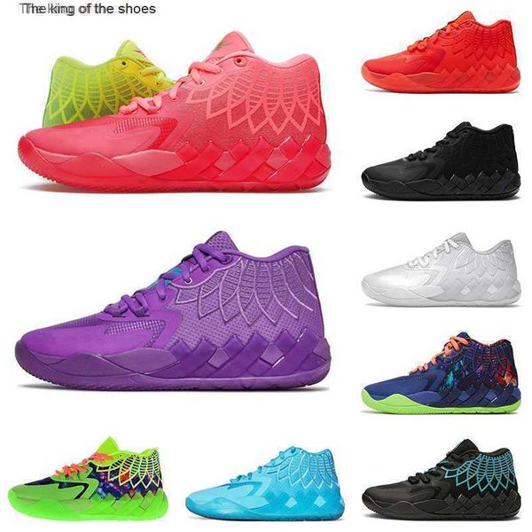 

fashion lamelo ball shoe rick and morty mb 01 mens basketball shoes queen city rock ridge red galaxy not from here purple black blast sports