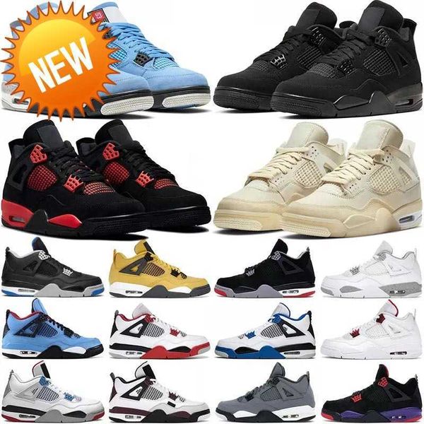 

boots jumpman 4 retro men basketball shoes black cat sneakers military white oreo infrared university blue white cement metallic